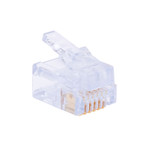 EZ-RJ12/11 Pass-Through RJ12/RJ11 Connectors - 100pcs in Box - 100026B