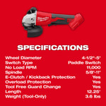 M18™ Brushless 4-1/2in / 5in Cut-Off Grinder, Paddle Switch - 2686-20