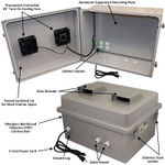 Fiberglass Weatherproof Vented NEMA Enclosure with Dual Cooling Fan - NF162012VFA1C-85