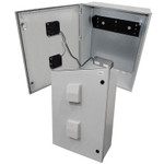 32x24x12 19" Wide 4U Vertical Rack Vented Fiberglass Weatherproof NEMA Enclosure with Dual Cooling Fans - NFC322412VFA1C-RV4U