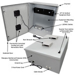 32x24x12 19" Wide 4U Vertical Rack Vented Fiberglass Weatherproof NEMA Enclosure with Dual Cooling Fans - NFC322412VFA1C-RV4U