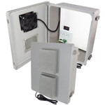 14x12x6 Fiberglass WiFi Weatherproof Vented NEMA Enclosure with No-Drill PVC - NF141206VMFA1C-DF
