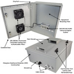 20x16x8 Vented Fiberglass Weatherproof NEMA Enclosure and Dual Cooling Fan - NFC201608VFAU