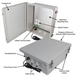14x12x6 Fiberglass Weatherproof NEMA Enclosure with Aluminum Mounting Plate - NF141206A1C