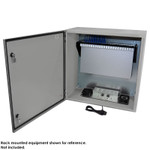 24x24x16 19" Wide 6U Rack Steel Weatherproof NEMA Enclosure with Dual Cooling Fans - NS242416VFA1C-R6U