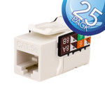 CAT5E DataGrade Keystone Jack White 25 Pack - 351-V2610/WH/25