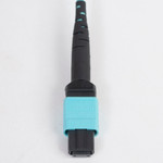 MTP-MTP Plenum Multimode 50/125 (OM3) Type B Fiber Optic Patch Cable with 12 Fibers in Aqua - 10-m ICFOJARG10