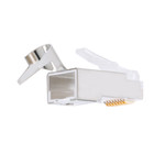 10G RJ45 CAT6A Modular Plug, 8P8C, Shielded with External Ground, Round Solid Cable - 100pcs in Bulk Bag - 106190