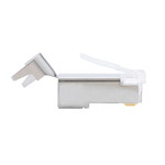 10G RJ45 CAT6A Modular Plug, 8P8C, Shielded with External Ground, Round Solid Cable - 100pcs in Bulk Bag - 106190
