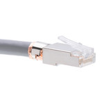 10G RJ45 CAT6A Modular Plug, 8P8C, Shielded with External Ground, Round Solid Cable - 100pcs in Bulk Bag - 106190