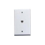 High-Impact Telephone 4C Wall Plate, Gold-Plated Contacts, White - 300-204WH