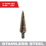 Cobalt Step Drill Bit #4 (3/16-7/8") - 48-89-9284
