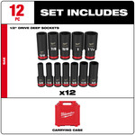 12PC SHOCKWAVE™ Impact Duty 1/2" Drive SAE Deep 6 Point Socket Set - 49-66-7011