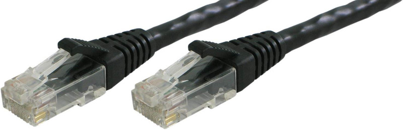 CAT5E BOOTED PVC- 10 FT, Black - ECAT5-4PR-10XXB-BK