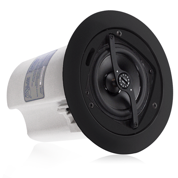 4" In-Ceiling Speaker, 16-Watt 70/100V Transformer, Ported Enclosure, Black - FAP40T-B