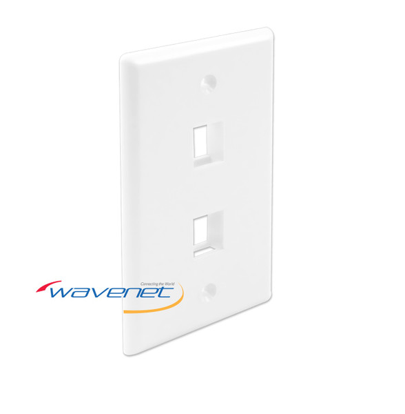 2-PORT SINGLE GANG FLUSH STYLE FACEPLATE - FP02PWH