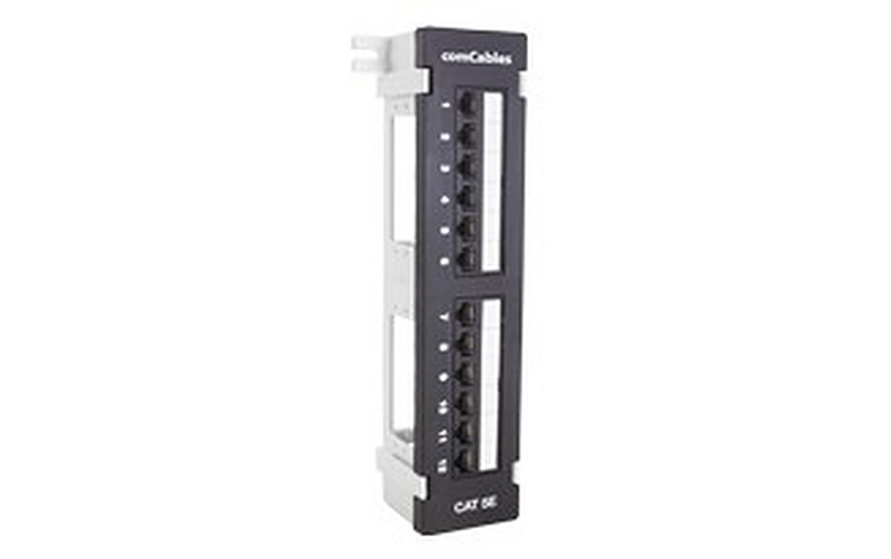 12 Port Cat 5E Mini Patch Panel w/ 89D - PP-C5E-12M