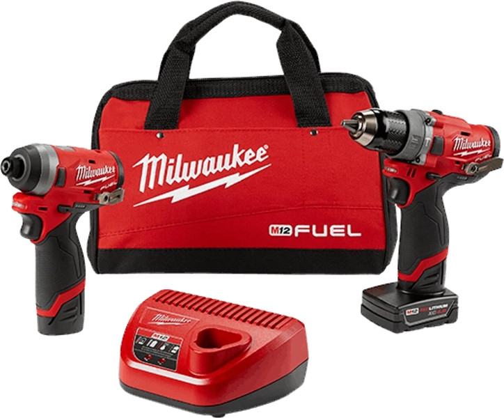 M12 FUEL™ 2-Tool Combo Kit: 1/2" Hammer Drill and 1/4" Hex Impact Driver - 2598-22