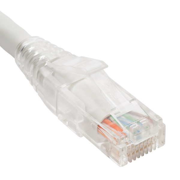 CAT6 Clear Boot Patch Cord - 14ft, White, Single ICPCST14WH