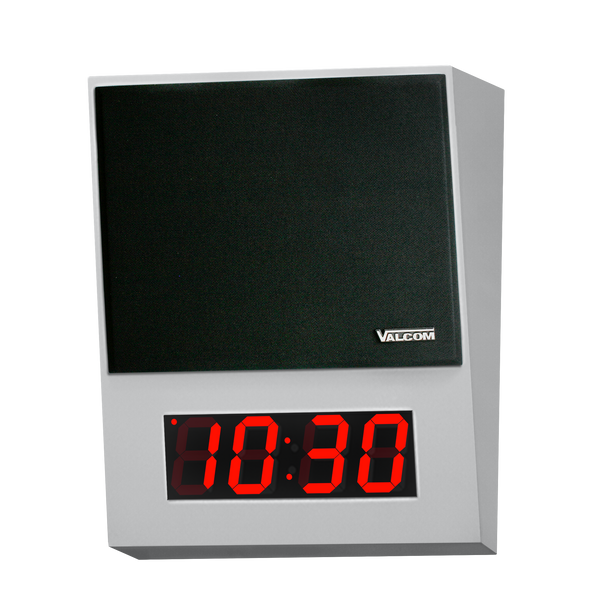 4 Digits One Way Talkback Digital Clock/Speaker, Angled Surface Mount - VIP-431A-DS