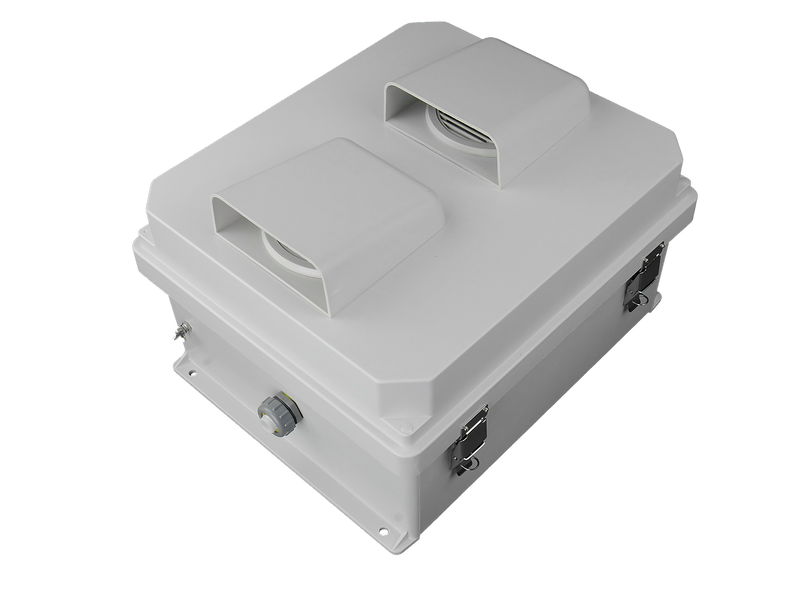 Gen2 FRP NEMA 20x16x11 Enclosure 120VAC Mount Plate with Heat Fans - HW2-N20-1HF