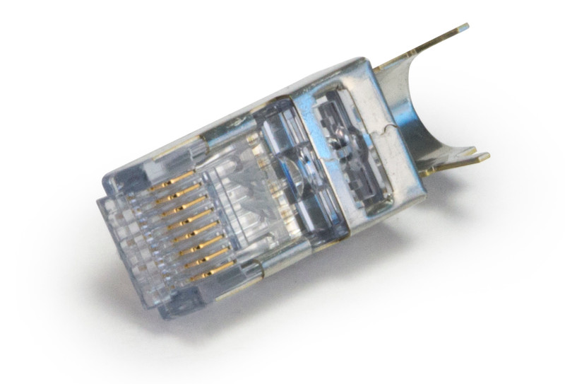 ezEX-RJ45(44) Pass-Through RJ45 Connectors, CAT6 Shielded with External Ground - 25pcs in Clamshell - 100025C ezEX-RJ45(44) Pass-Through RJ45 Connectors, CAT6 Shielded with External Ground - 25pcs in Clamshell - 100025C