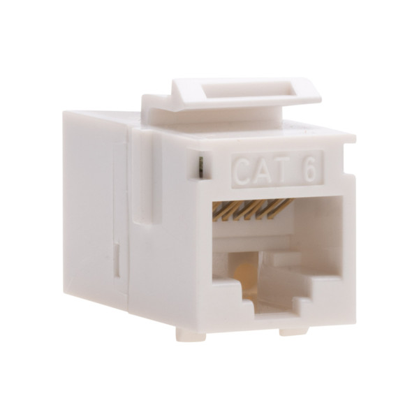 Keystone Coupler Jack - Twisted Pair, CAT6, RJ45 to RJ45, Unshielded, White, 1pc - 768WH-1 Keystone Coupler Jack - Twisted Pair, CAT6, RJ45 to RJ45, Unshielded, White, 1pc - 768WH-1