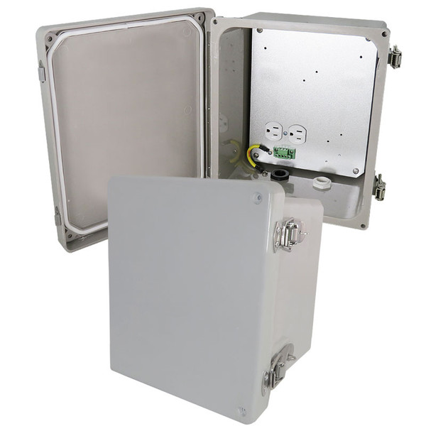 10x8x6 Fiberglass Weatherproof NEMA 4X Enclosure with Aluminum - NF100806A1