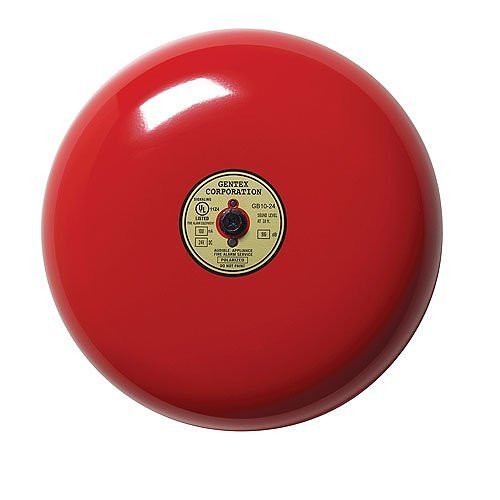 6" Fire Alarm Bell, 85 dBA at 10', Red Metal Finish - GB6-24