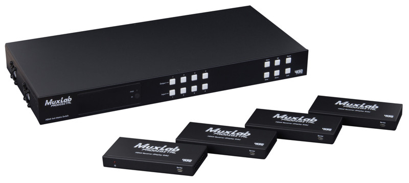 HDMI 4x4 Matrix Switch Kit, HDBT, PoC, 4K/60 - 500412-V2