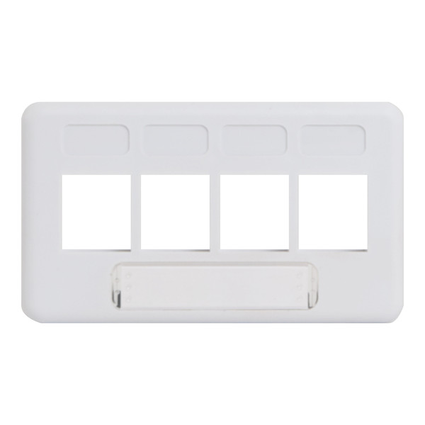 Modular Furniture Faceplate with 4 Ports for HD Style in TIA Size - White IC107FT4WH