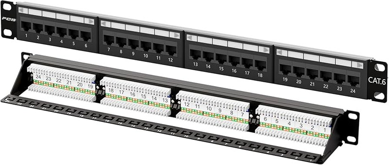 24 Port UTP Cat6 Patch Penel 19 1U - 24KPANEL-C6-FOLD