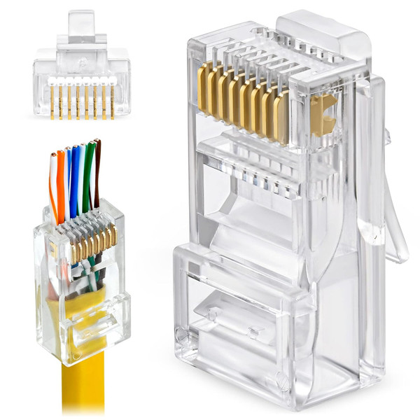 RJ 45 PASS THROUGH CAT 6 JAR, 200PK - B07MSB7Y6L