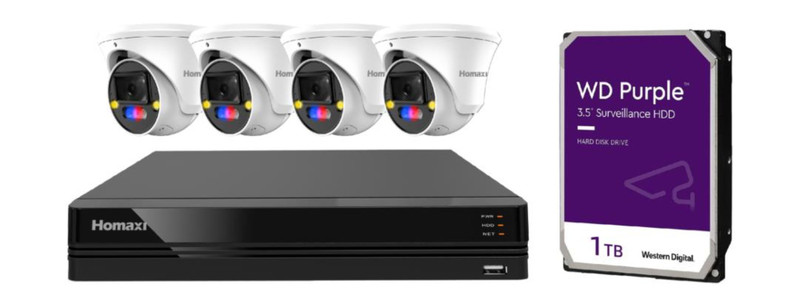 4x4MP Camera 1x8CH PoE NVR 1x1TB Kit - VK08-AD44R-1T