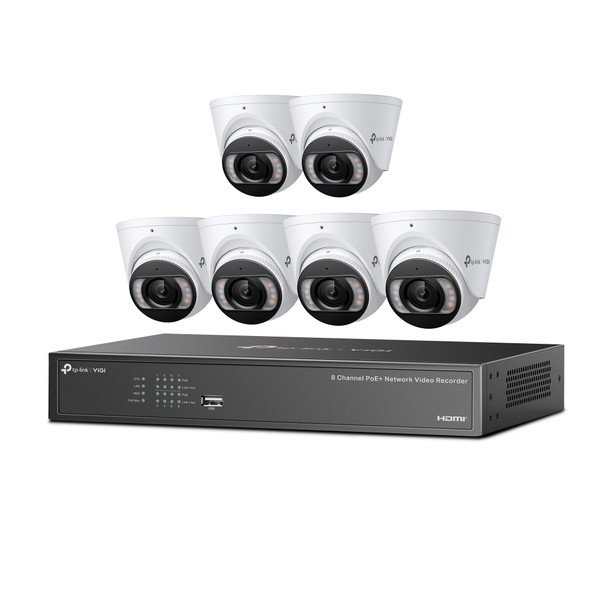 VIGI 4MP Full-Color Turret IPC /8 Channel PoE+ NVR KIT - VIGI NK8MP-T6425-2T