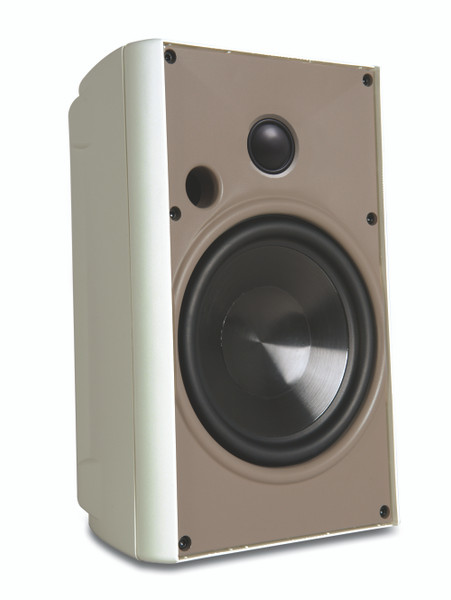 Outdoor Speaker With 4in Polypropylene Woofer and 1in Pivoting Supernil Tweeter, White (Pair) - AW400WHT