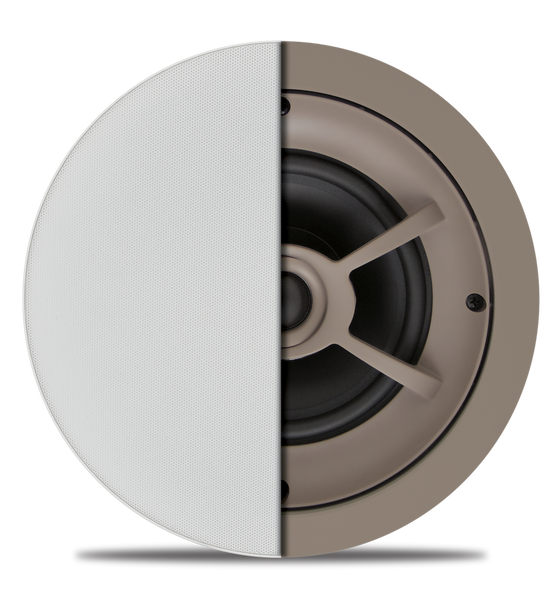 Ceiling Speaker With 6.5in Polypropylene Woofer and 1in Pivoting Soft Dome Tweeter (Pair) - C612