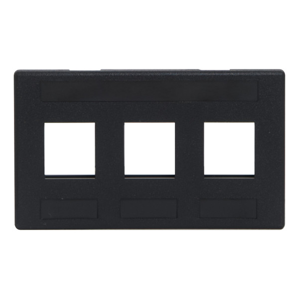 Modular Furniture Faceplate with 3 Ports for EZ®/HD Style - Black IC107FM3BK