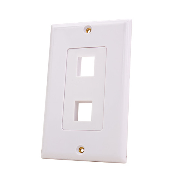 2Port Keystone Decora Wall Plate - White - 308-611D/2P/WH