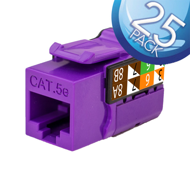 CAT5E DataGrade KeystoneJack Purple 25 Pack - 351-V2608/PR/25