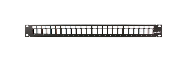 1RU Flat Quick 24Port PatchPanel - Black - 49255-H24 1RU Flat Quick 24Port PatchPanel - Black - 49255-H24