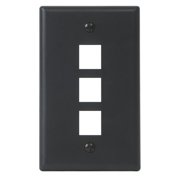 Classic 3 Ports Faceplate for EZ®/HD Style in Single Gang - Black - IC107F03BK