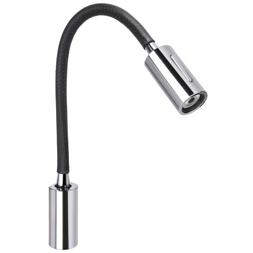 Quick Audrey Wall Light w\/USB Daylight - Black Leather - Chrome [FASP4881TVCFA00]