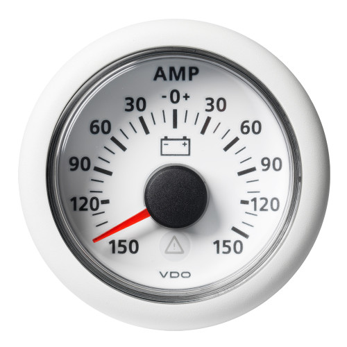 Veratron 52MM (2-1\/16") ViewLine Battery Status Gauge -150\/+150AMP - White Dial  Bezel [A2C59512331]