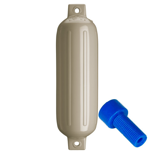 Polyform G-4 Twin Eye Fender 6.5" x 22" - Sand w\/Adapter  [G-4 SAND W\/AIR ADAPTER]