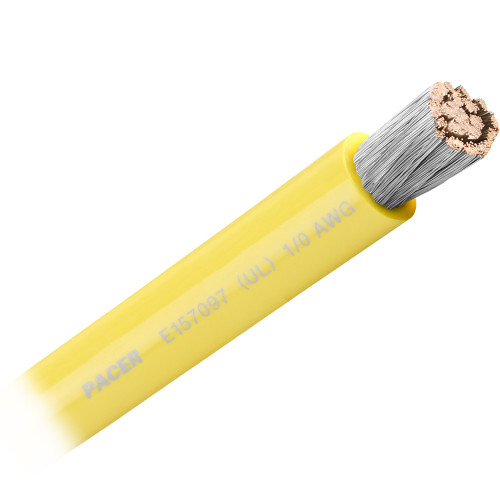 Pacer Yellow 1\/0 AWG Battery Cable - Sold By The Foot  [WUL1\/0YL-FT]
