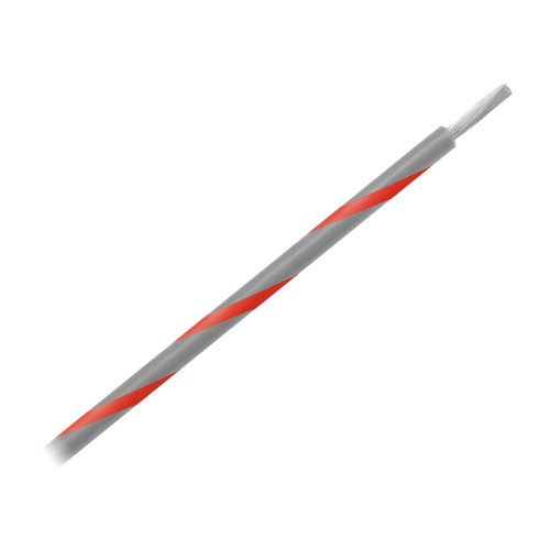 Pacer 14 AWG Gauge Striped Marine Wire 500' Spool - Grey w\/Red Stripe [WUL14GY-2-500]