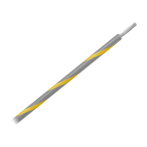 Pacer 14 AWG Gauge Striped Marine Wire 500' Spool - Grey w\/Yellow Stripe [WUL14GY-4-500]