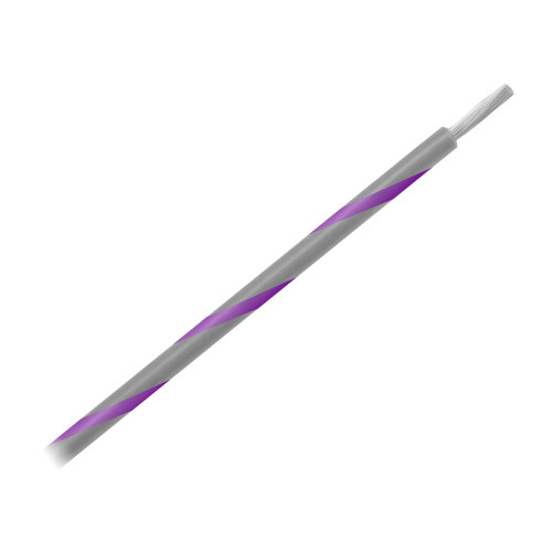 Pacer 14 AWG Gauge Striped Marine Wire 500' Spool - Grey w\/Violet Stripe [WUL14GY-7-500]