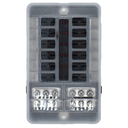 Bluewater 12 Position Fuse Block w\/LEDs [3200-0001-012]
